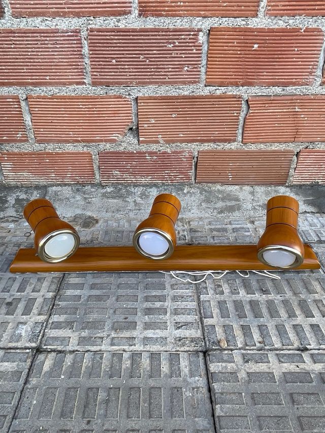 Lámpara de techo madera 3 focos