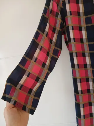 Vestido cuadros rosa con cremallera