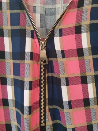 Vestido cuadros rosa con cremallera