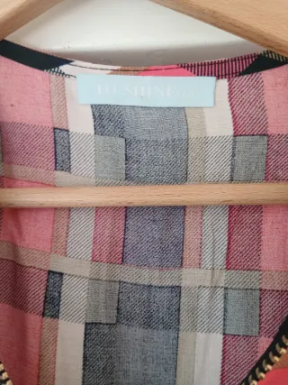 Vestido cuadros rosa con cremallera