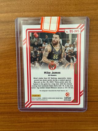 Carta autografata Mike James Euroleague Donruss