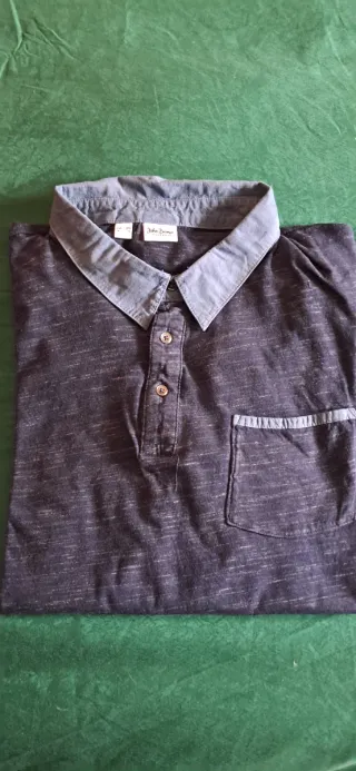 Polo manica lunga John Baner blu/grigio