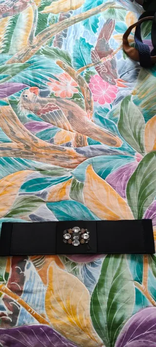 Cintura gioiello nera elasticizzata