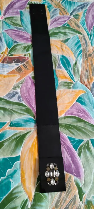 Cintura gioiello nera elasticizzata