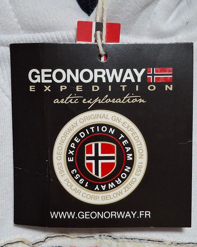 Sudadera Geographical Norway Blanca Estampada