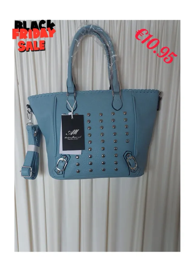 Bolso Andrea Massi Azul y Plateado