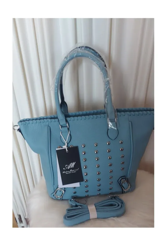 Bolso Andrea Massi Azul y Plateado