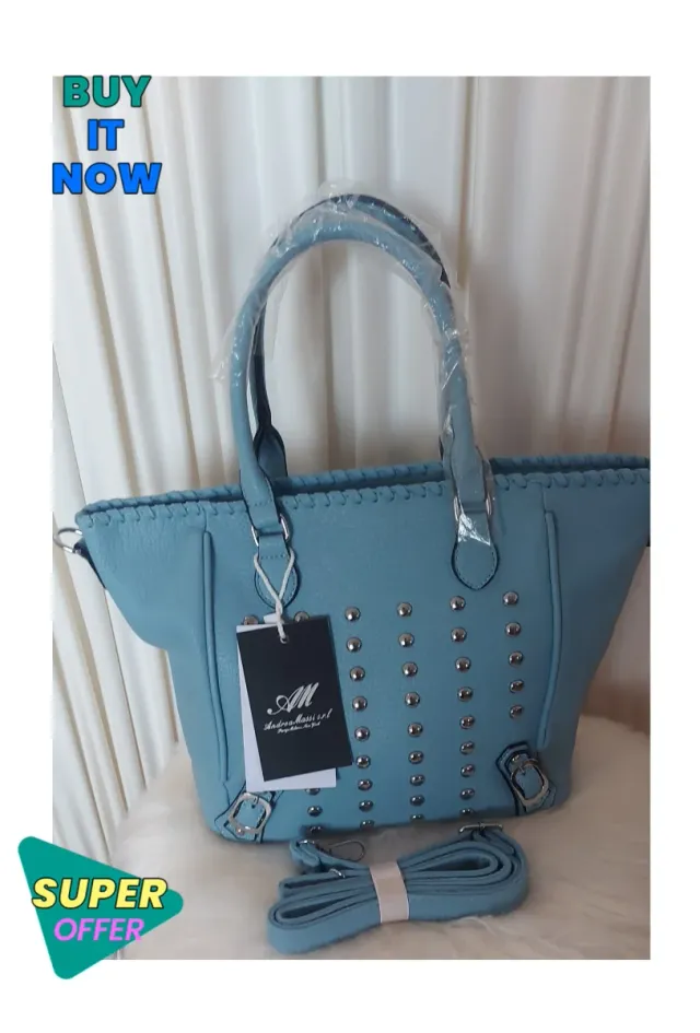 Bolso Andrea Massi Azul y Plateado
