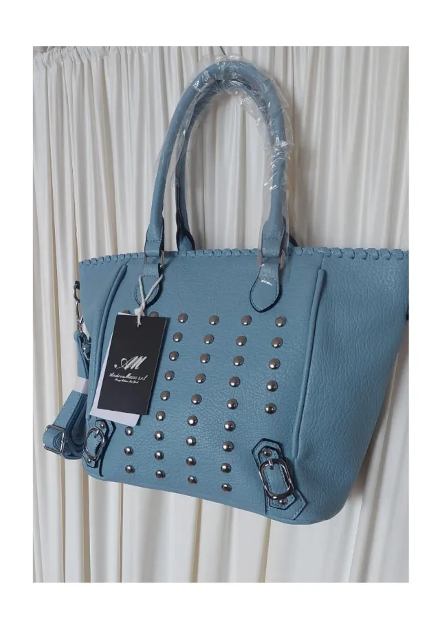 Bolso Andrea Massi Azul y Plateado
