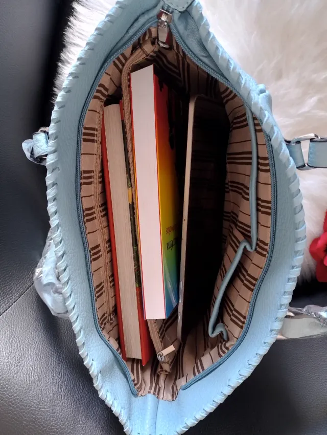 Bolso Andrea Massi Azul y Plateado