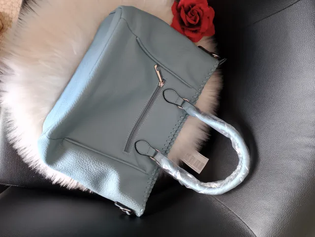 Bolso Andrea Massi Azul y Plateado