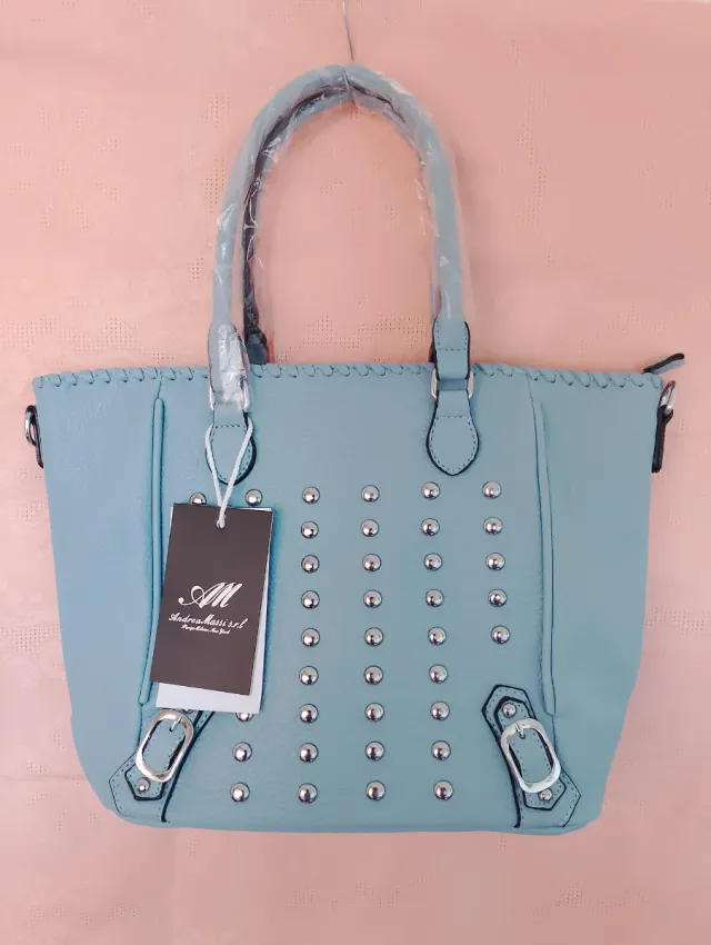 Bolso Andrea Massi Azul y Plateado