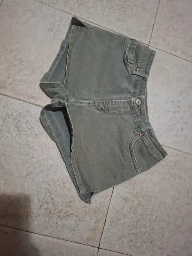 Shorts vaqueros verde grisaceo Brownie