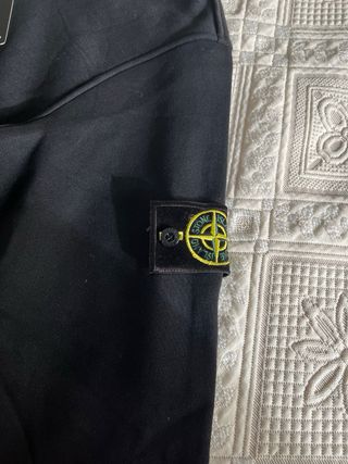 Sudadera Stone Island Negra Media Cremallera