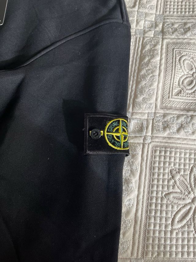 Sudadera Stone Island Negra Media Cremallera