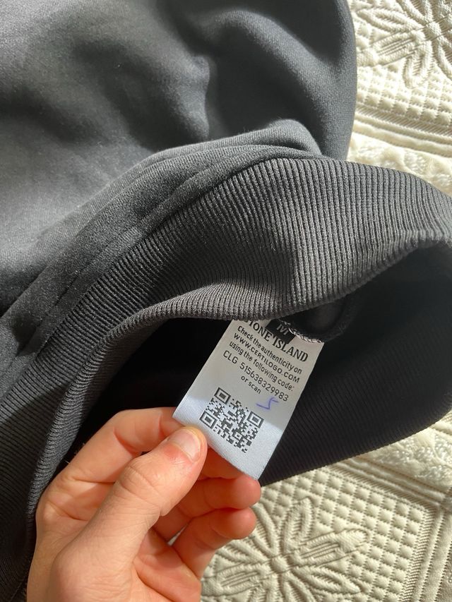 Sudadera Stone Island Negra Media Cremallera