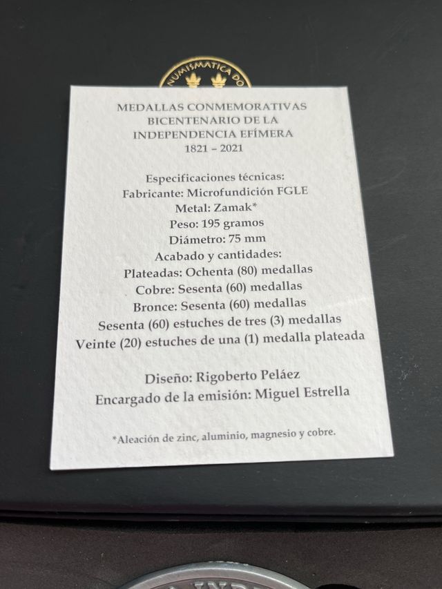 Medallas República Dominicana Bicentenario