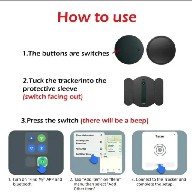 Localizador GPS para Apple Find My magnético