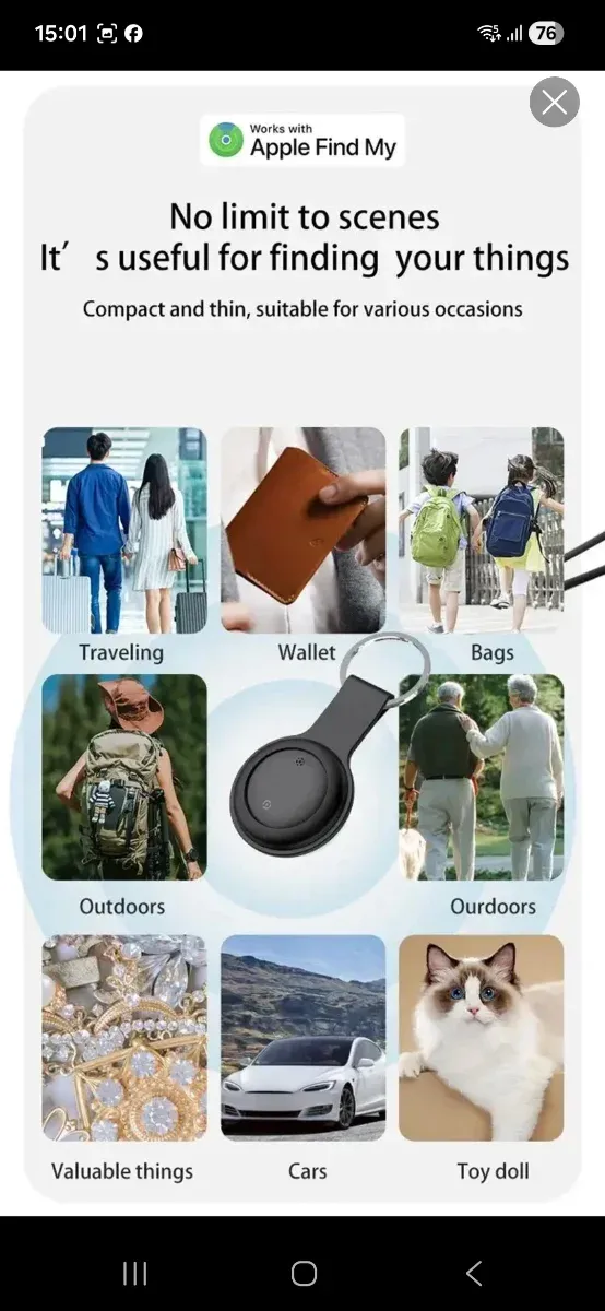 Localizador GPS para Apple Find My magnético