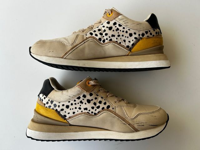 Zapatillas Mustang Mujer Beige Multicolor