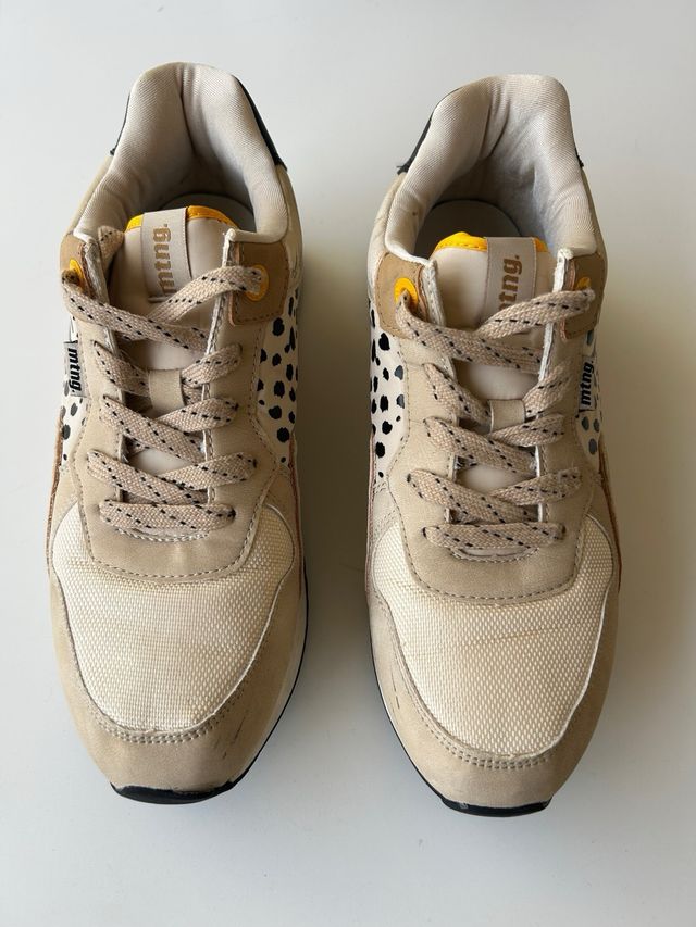 Zapatillas Mustang Mujer Beige Multicolor