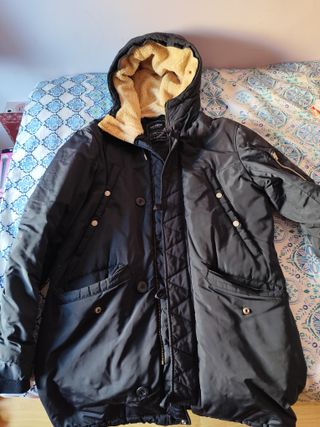 Abrigo largo hombre Pull&Bear azul marino talla M