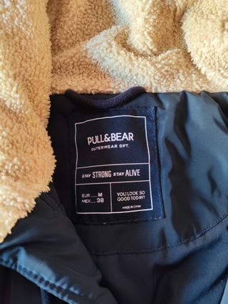 Abrigo largo hombre Pull&Bear azul marino talla M