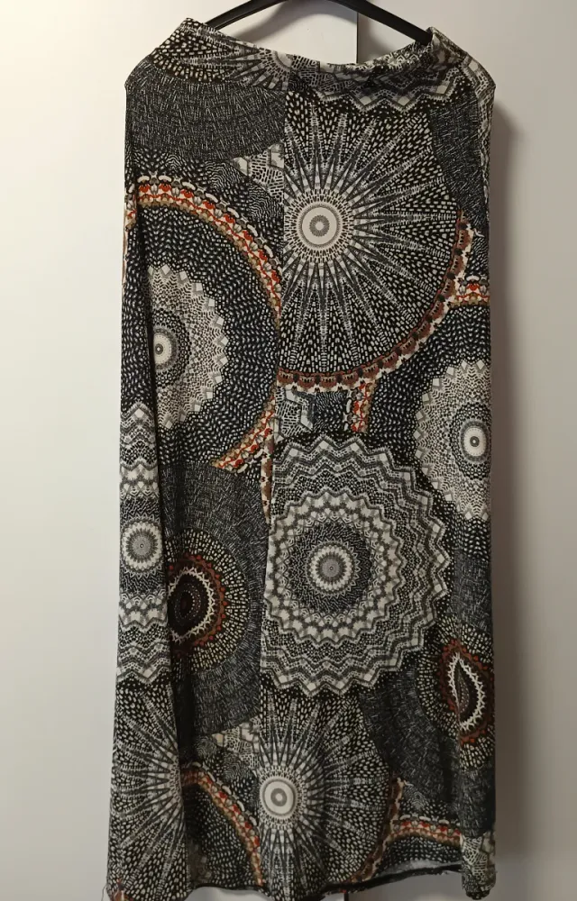 Falda larga estampada multicolor