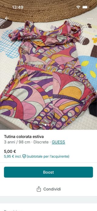Tutina Guess bambina colorata estiva