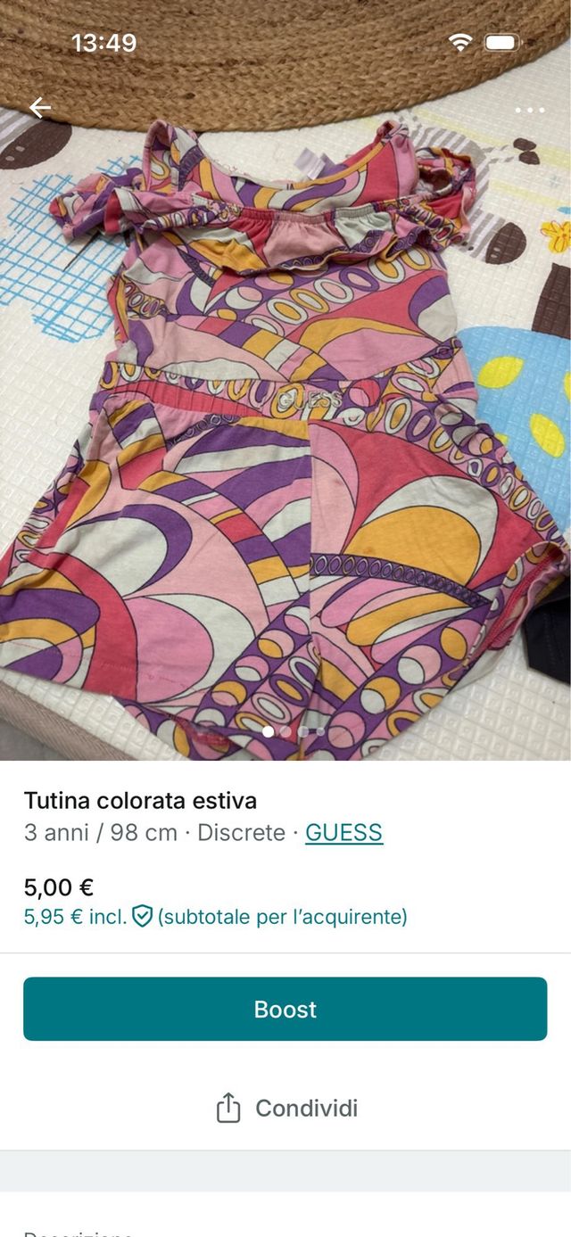 Tutina Guess bambina colorata estiva