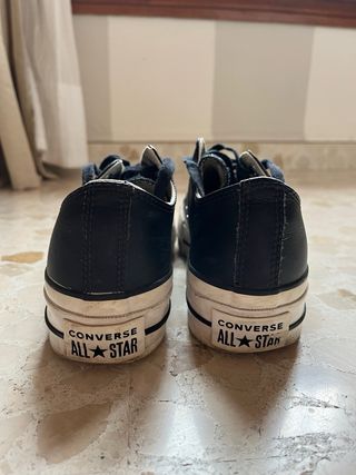 Converse Piel Negra Doble Suela Talla 38