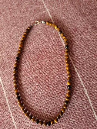 Collana perle occhio di tigre naturali