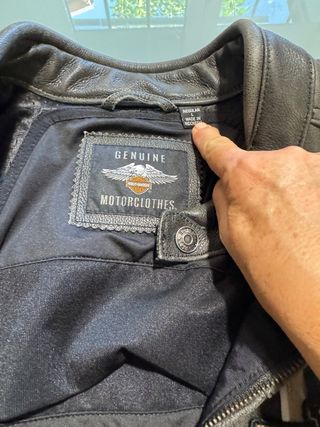 Cazadora Harley Davidson Cuero Negra y Beige