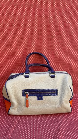 Bolso Purificación Garcia Blanco y Naranja