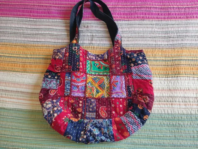 Bolso artesanal patchwork multicolor