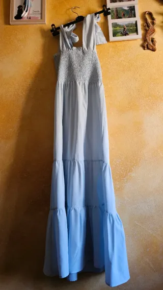Abito lungo celeste taglia S, nuovo