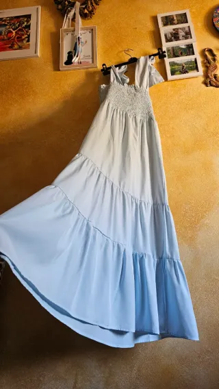 Abito lungo celeste taglia S, nuovo