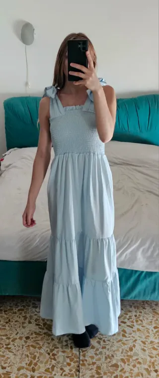 Abito lungo celeste taglia S, nuovo