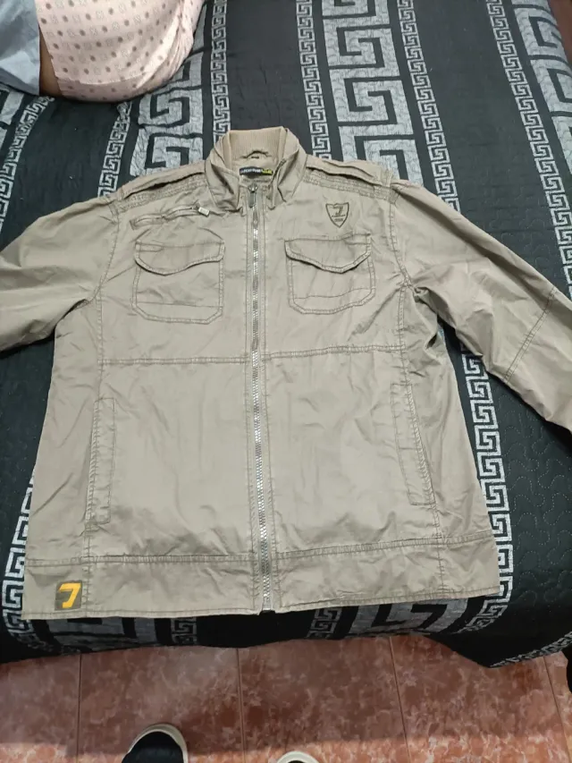 Cazadora hombre 2XL beige/verde militar