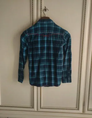 Camicia scozzese blu