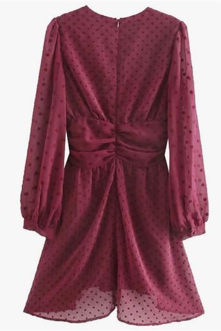 Vestido festivo tul rojo/morado