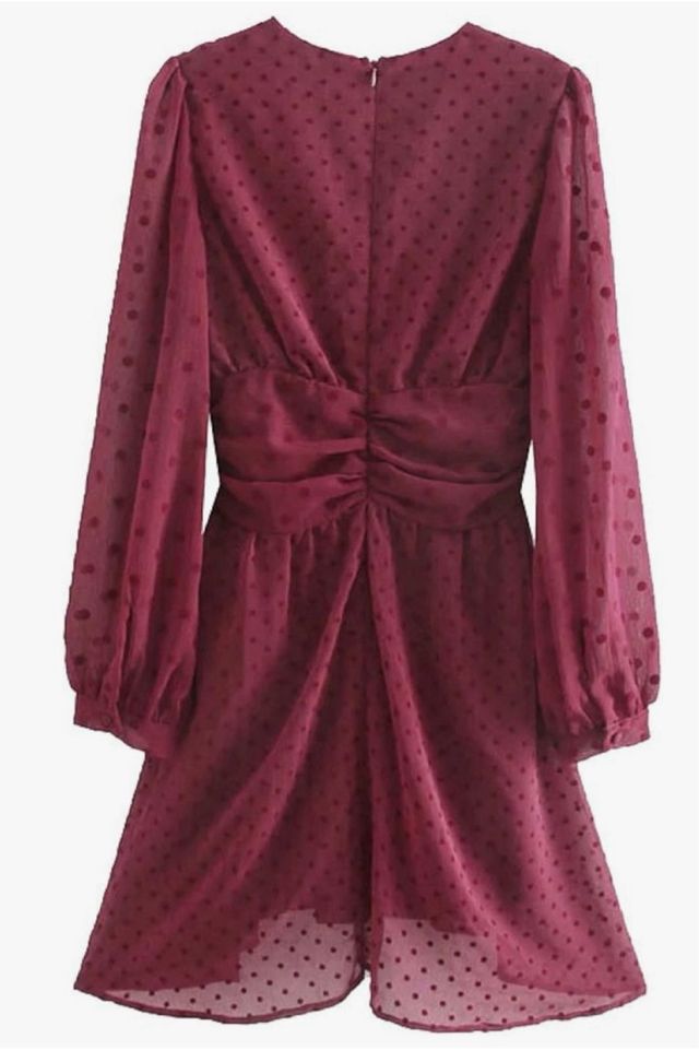 Vestido festivo tul rojo/morado