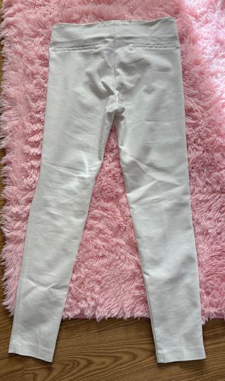 Pantalón Zara Talla S Blanco Cremalleras