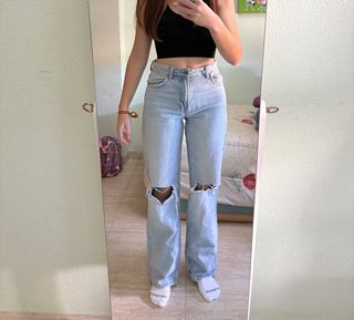 Vaqueros anchos de tiro alto