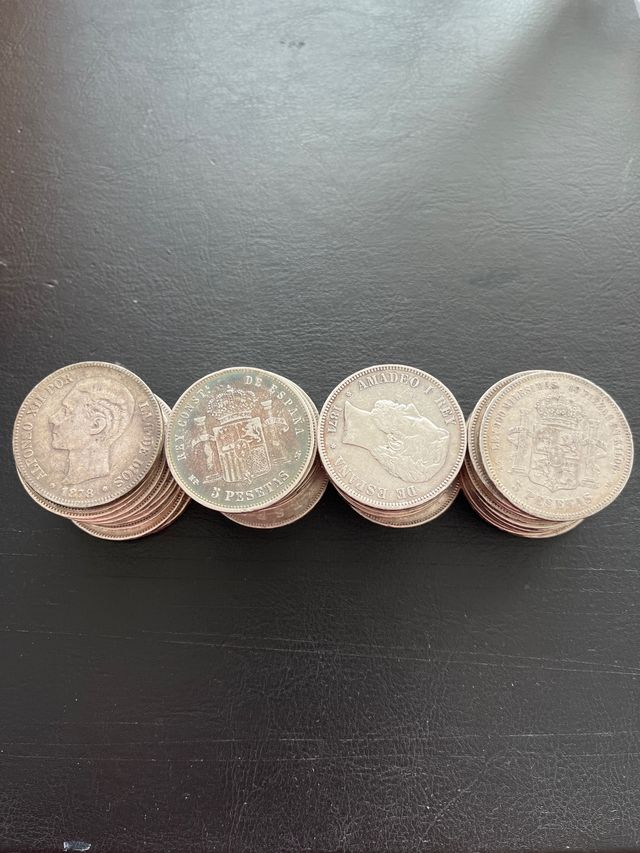 52 Monedas Plata 5 Pesetas Duros precio por moneda