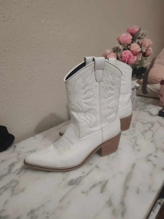 Botas de cuero blancas