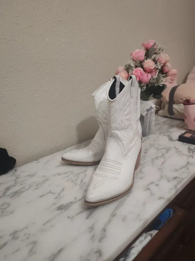 Botas de cuero blancas