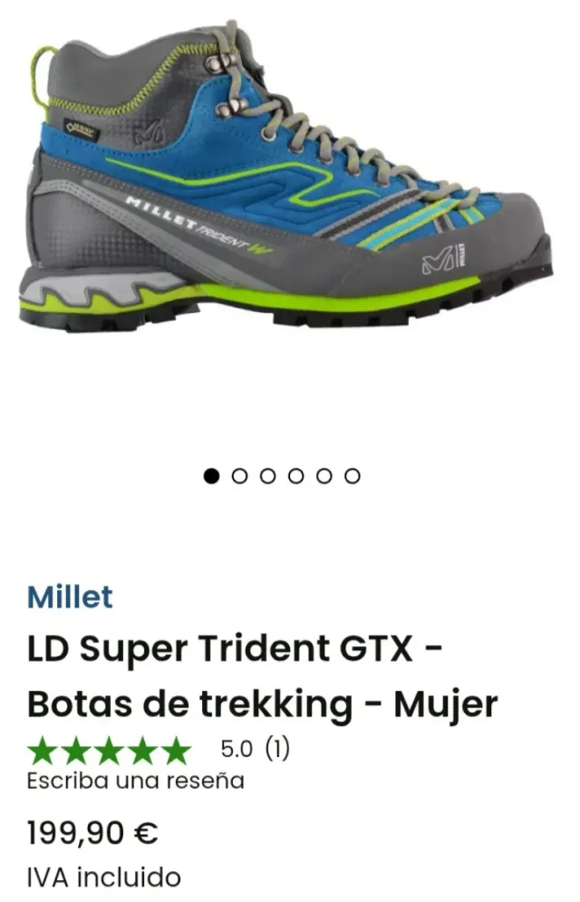 Botas de trekking Millet. Costaron 199,90 €