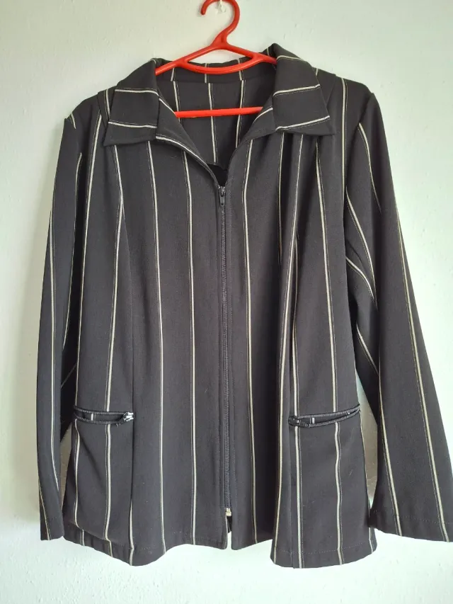 Chaqueta Rayas Negra Casual Vestir