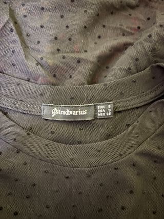 Top transparente Stradivarius negro/verde Talla S